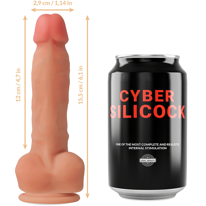 CYBER SILICOCK - STRAP - ON ANSEL WITH 3 RINGS FREE 15.5 CM - O - 2.9 CM - Kink&Play