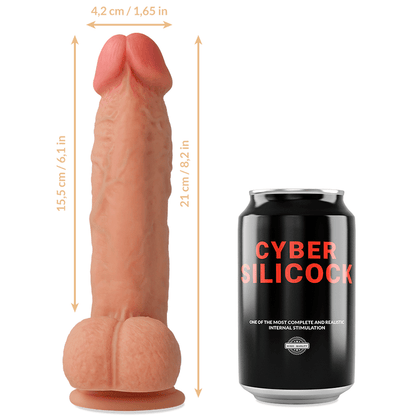 CYBER SILICOCK - STRAP - ON SAUL LIQUID SILICONE WITH 3 RINGS FREE 15.5 CM - O - 4.2 CM - Kink&Play