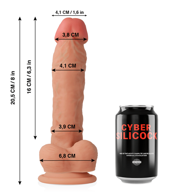 CYBER SILICOCK - ULTRA REALISTIC SOFT LIQUID SILICONE DONG 20.5 CM - O - 4.1 CM - Kink&Play