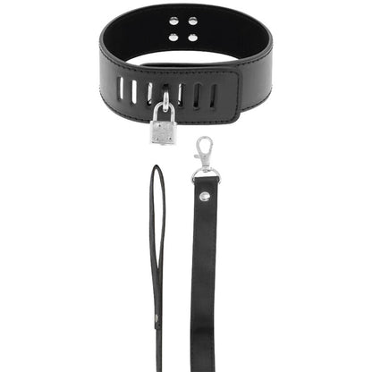 DARKNESS - BDSM COLLAR WITH BLACK LOCK - Kink&Play