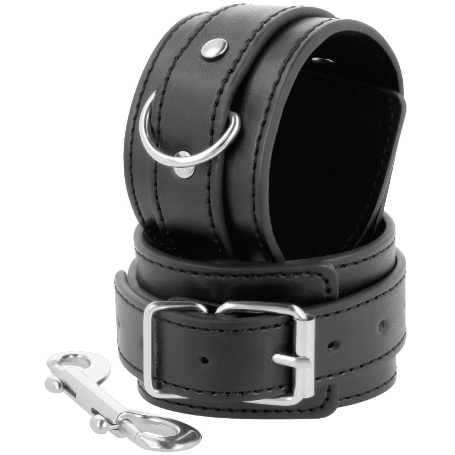 DARKNESS - BLACK ADJUSTABLE HANDCUFFS WITH DOUBLE REINFORCEMENT TAPE - Kink&Play