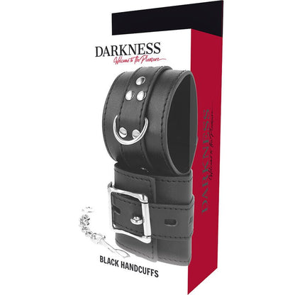 DARKNESS - BLACK LEATHER HANDCUFFS - Kink&Play