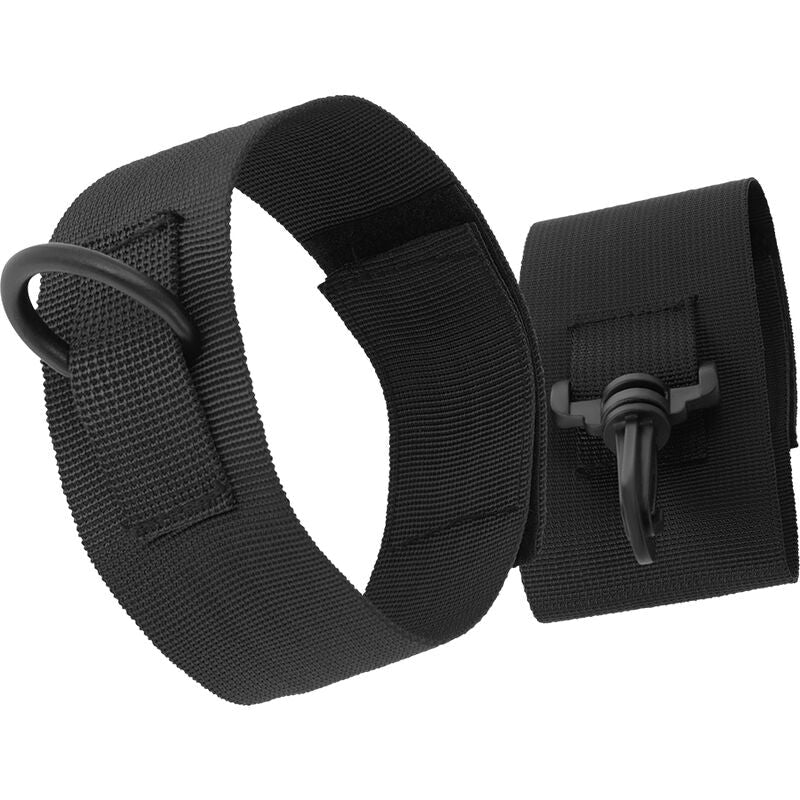 DARKNESS - BLACK NYLON ANKLE CUFFS - Kink&Play