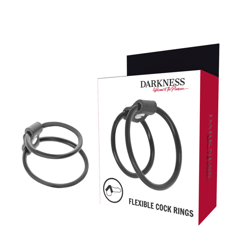 DARKNESS - ENHANCING DUO PENIS RINGS. - Kink&Play