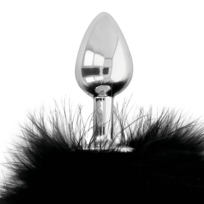 DARKNESS - EXTRA ANAL BUTTPLUG WITH TAIL BLACK 7 CM - Kink&Play