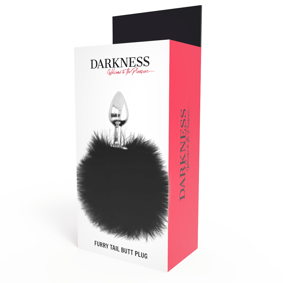 DARKNESS - EXTRA ANAL BUTTPLUG WITH TAIL BLACK 7 CM - Kink&Play