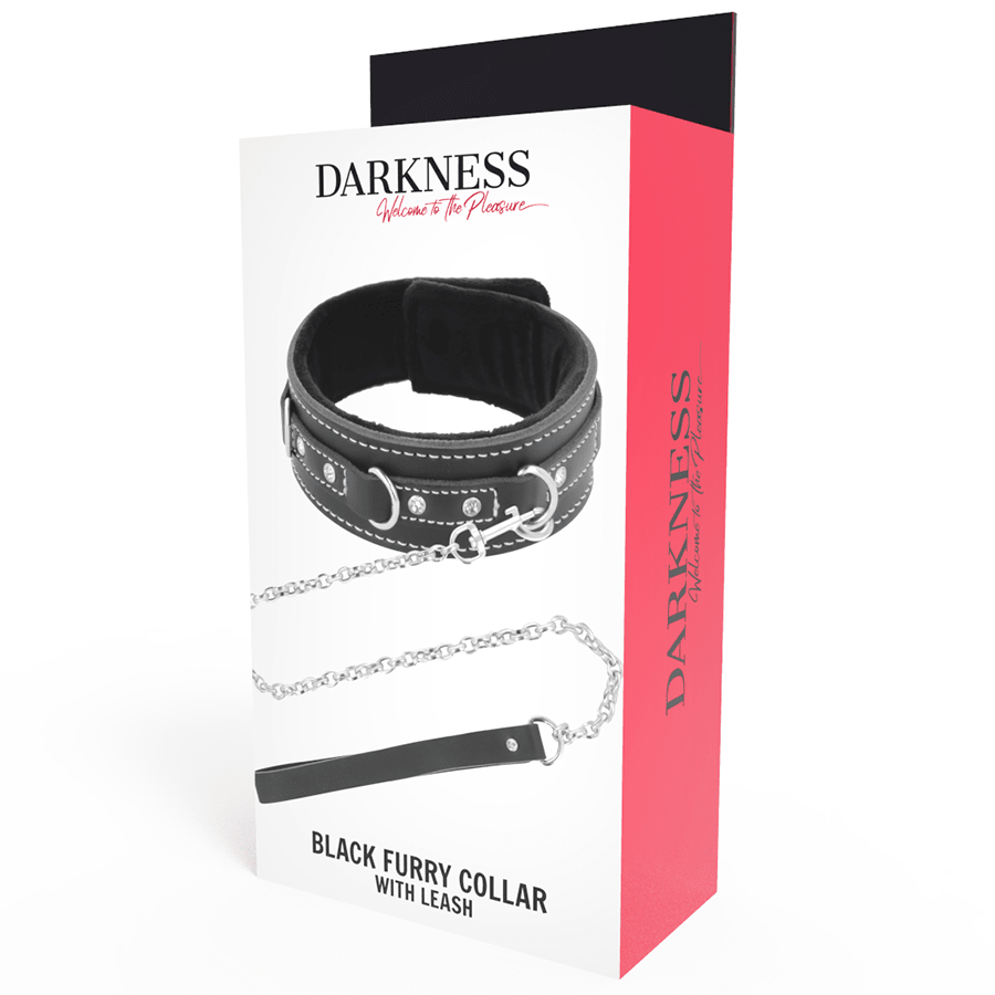 DARKNESS - HIGH QUALITY LEATHER NECKLACE WITH LEASH - Kink&Play