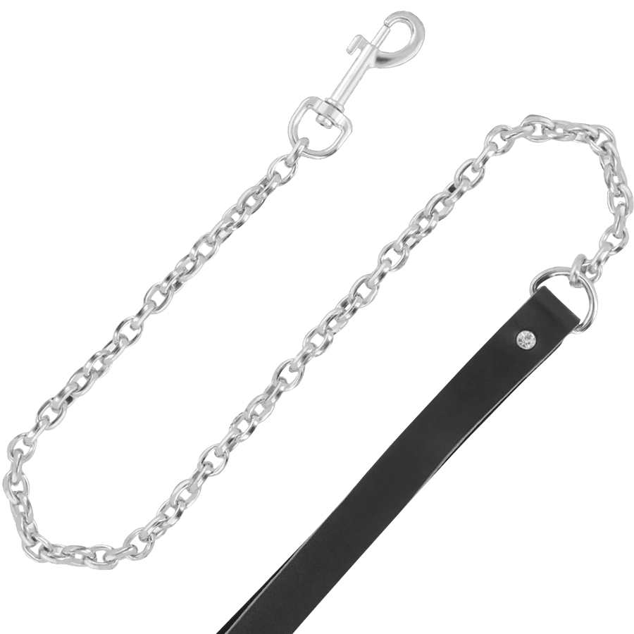 DARKNESS - HIGH QUALITY LEATHER NECKLACE WITH LEASH - Kink&Play