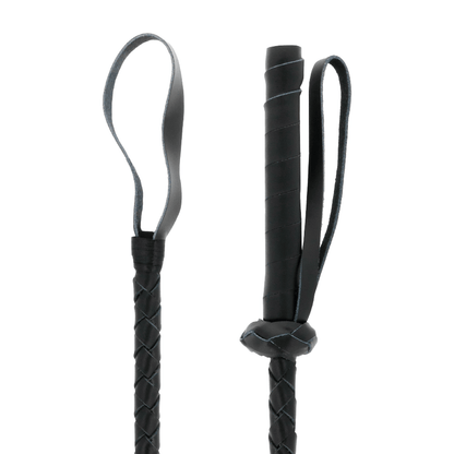 DARKNESS - LEATHER FETISH BDSM WHIP 60CM - Kink&Play