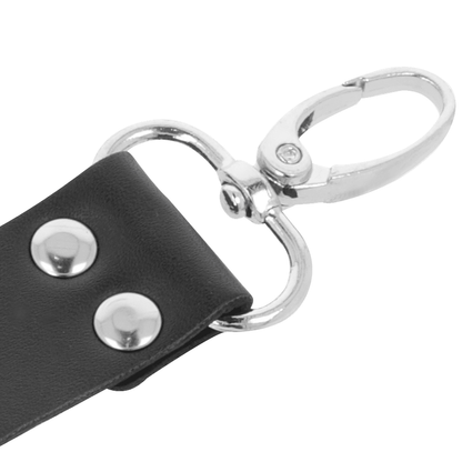 DARKNESS - LEATHER HANDCUFFS FOR FOOT AND HANDS BLACK - Kink&Play