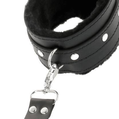 DARKNESS - LEATHER HANDCUFFS FOR FOOT AND HANDS BLACK - Kink&Play