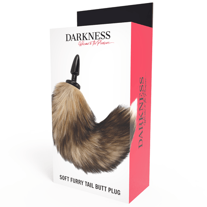 DARKNESS - NATURAL TAIL WITH SILICONE ANAL PLUG 10 CM - Kink&Play