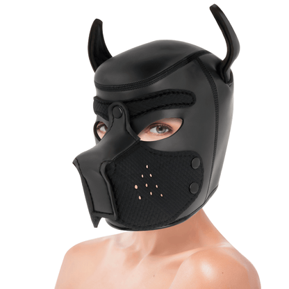 DARKNESS - NEOPRENE DOG MASK WITH REMOVABLE MUZZLE L - Kink&Play