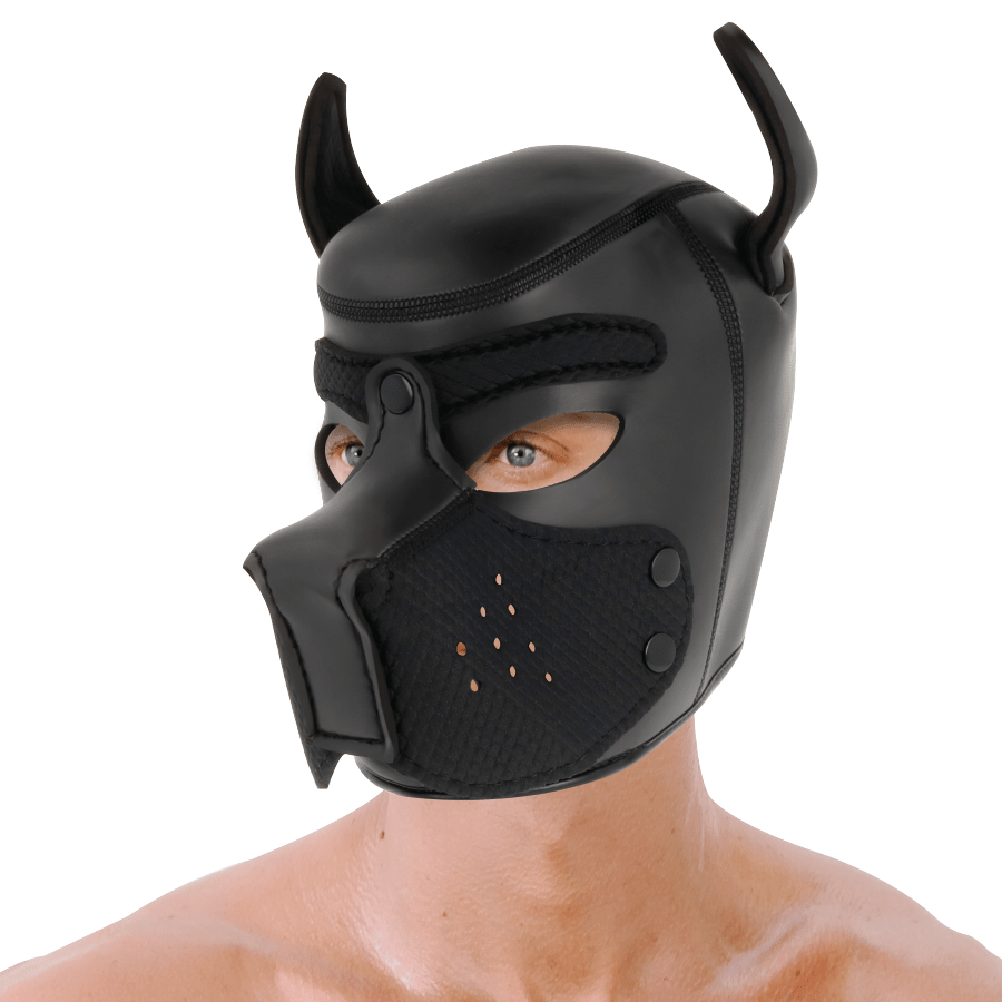 DARKNESS - NEOPRENE DOG MASK WITH REMOVABLE MUZZLE M - Kink&Play