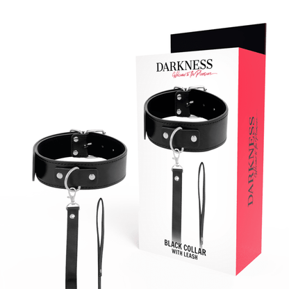 DARKNESS - POSTURE NECKLACE WITH LEATHER CHAIN - Kink&Play