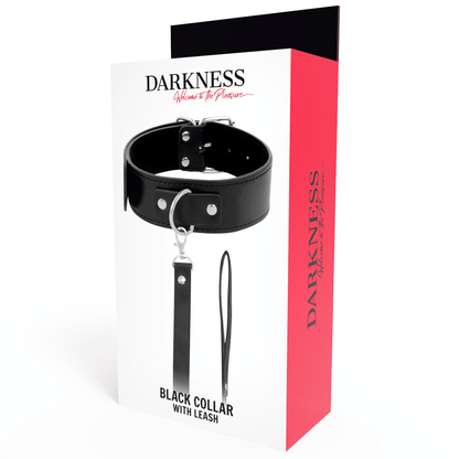 DARKNESS - POSTURE NECKLACE WITH LEATHER CHAIN - Kink&Play