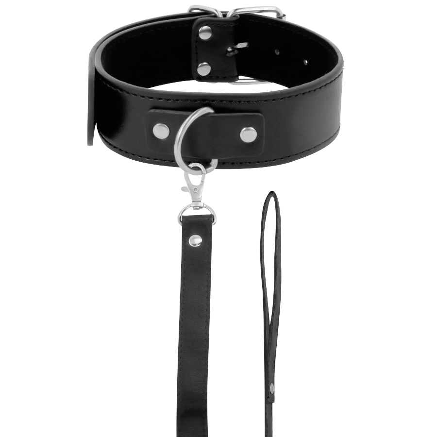 DARKNESS - POSTURE NECKLACE WITH LEATHER CHAIN - Kink&Play