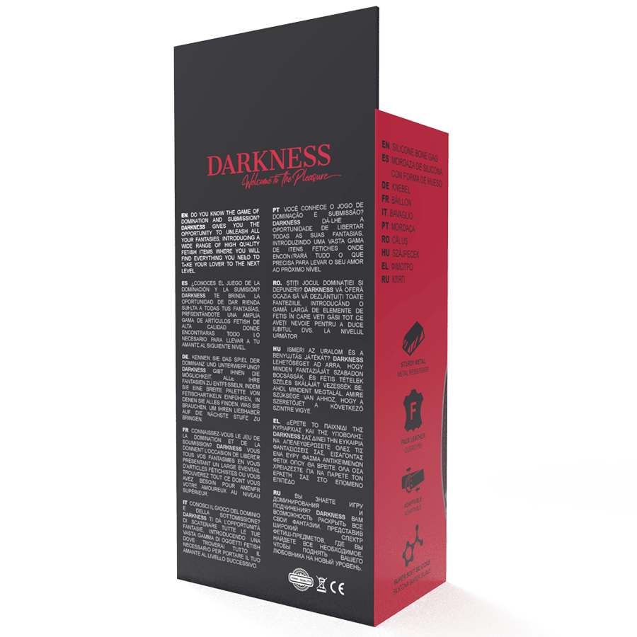 DARKNESS - RED BONE SILICONE GAG - Kink&Play