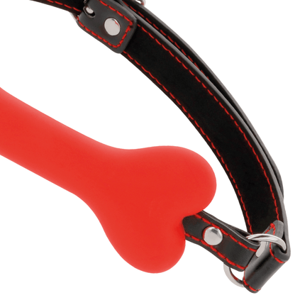 DARKNESS - RED BONE SILICONE GAG - Kink&Play