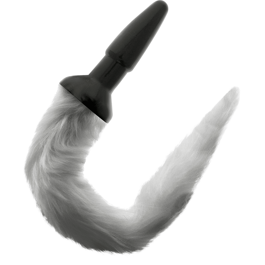 DARKNESS - SILICONE ANAL PLUG WITH GRAY TAIL - Kink&Play
