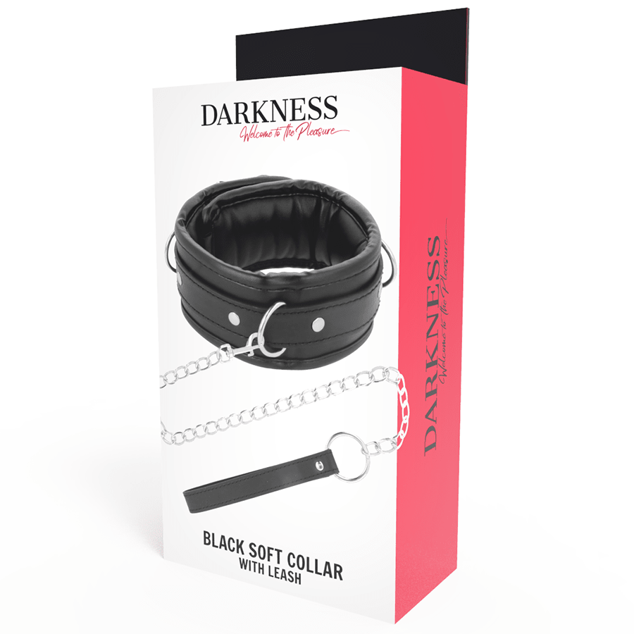 DARKNESS - SOFT LEATHER NECKLACE WITH CHAIN - Kink&Play