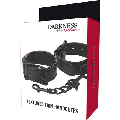 DARKNESS - WIDE THIN TEXTURED HANDCUFFS - Kink&Play