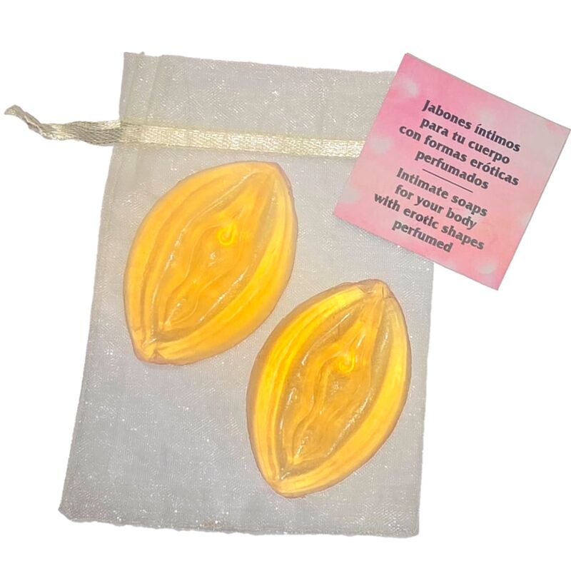 DIABLO PICANTE - 2 VAGINA SHAPED PERFUMED SOAPS YELLOW - Kink&Play