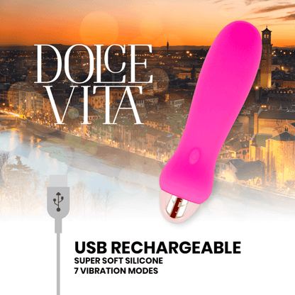 DOLCE VITA - RECHARGEABLE VIBRATOR FIVE PINK 7 SPEEDS - Kink&Play