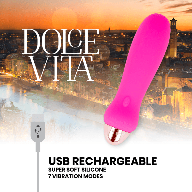 DOLCE VITA - RECHARGEABLE VIBRATOR FIVE PINK 7 SPEEDS - Kink&Play
