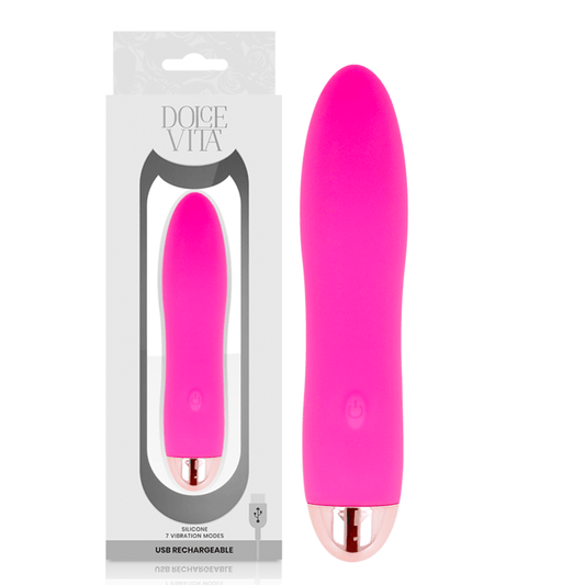 DOLCE VITA - RECHARGEABLE VIBRATOR FOUR PINK 7 SPEEDS - Kink&Play
