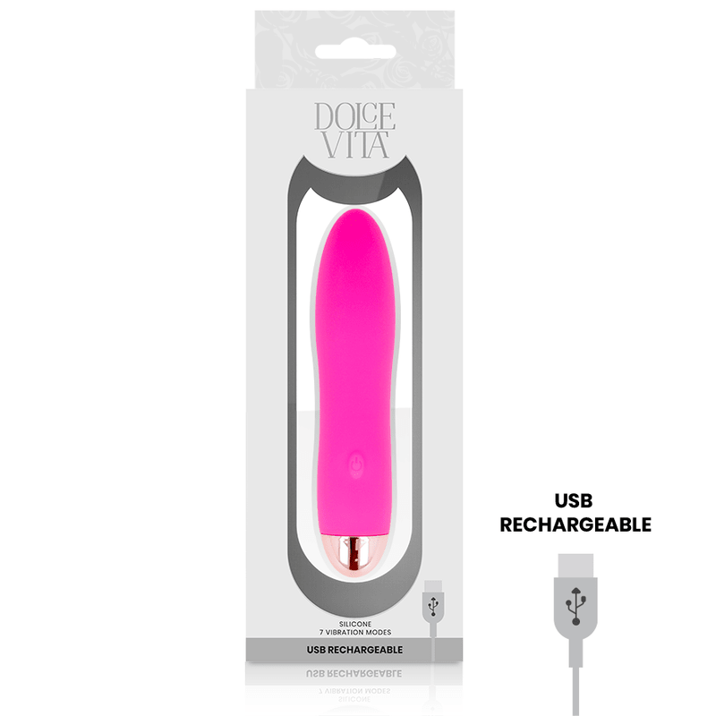DOLCE VITA - RECHARGEABLE VIBRATOR FOUR PINK 7 SPEEDS - Kink&Play