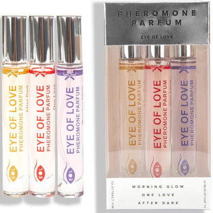 EYE OF LOVE - EOL PHR PARFUM 10 ML SET/3 - MORNING GLOW, ONE LOVE, AFTER DARK - Kink&Play