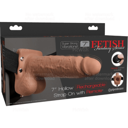 FETISH FANTASY SERIES - ADJUSTABLE HARNESS REALISTIC PENIS WITH BALLS RECHARGEABLE AND VIBRATOR 17.8 CM - Kink&Play