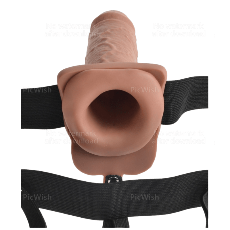 FETISH FANTASY SERIES - ADJUSTABLE HARNESS REALISTIC PENIS WITH BALLS RECHARGEABLE AND VIBRATOR 17.8 CM - Kink&Play