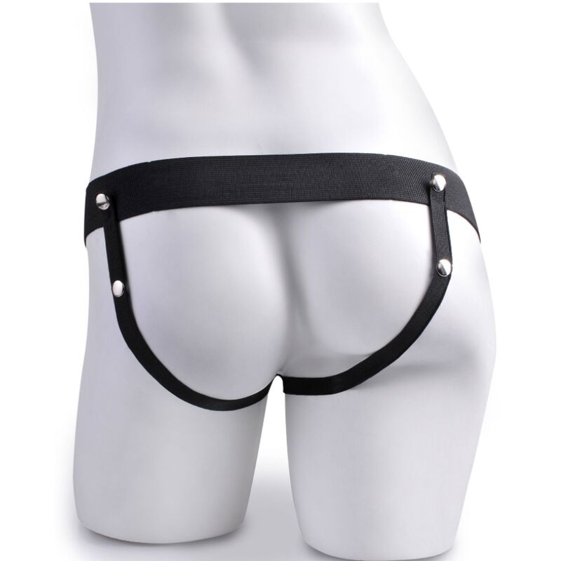 FETISH FANTASY SERIES - ADJUSTABLE HARNESS REMOTE CONTROL REALISTIC PENIS WITH RECHARGEABLE TESTICLES AND VIBRATOR 15 CM - Kink&Play