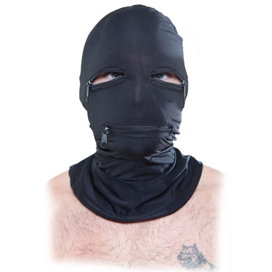 FETISH FANTASY SERIES - HOOD WITH ZIPPERS BLACK - Kink&Play