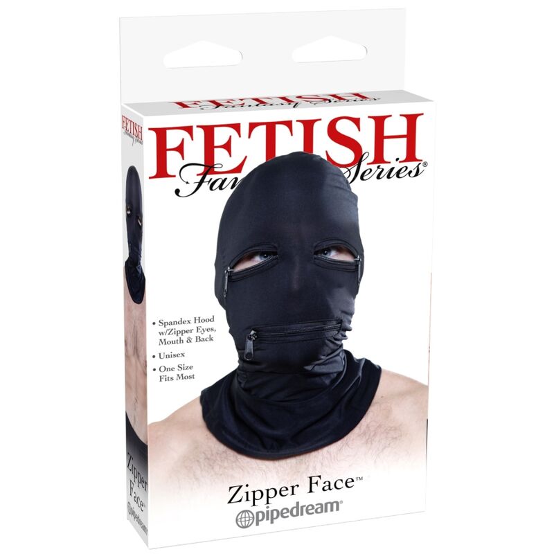 FETISH FANTASY SERIES - HOOD WITH ZIPPERS BLACK - Kink&Play