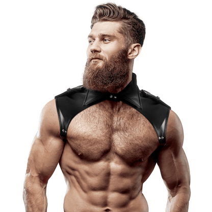 FETISH SUBMISSIVE ATTITUDE - MENS BRIGADE ADJUSTABLE ECO - LEATHER NECK HARNESS - Kink&Play