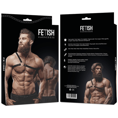 FETISH SUBMISSIVE - ATTITUDE MENS CROSSED SHOULDER ECO LEATHER HARNESS - Kink&Play