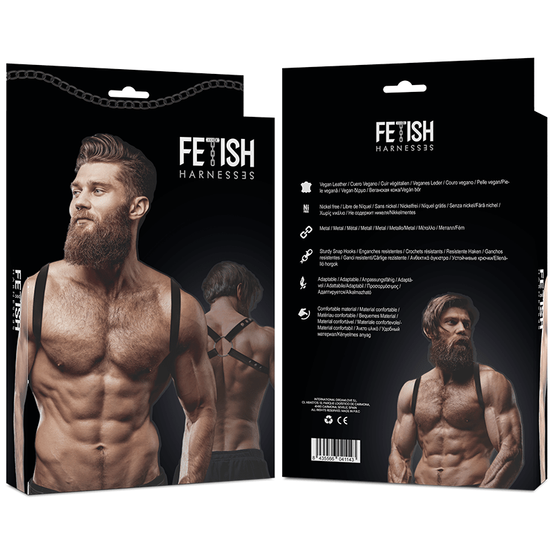 FETISH SUBMISSIVE ATTITUDE - MENS ECO - LEATHER BACK HARNESS - Kink&Play