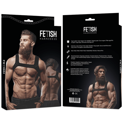 FETISH SUBMISSIVE ATTITUDE - NEOPRENE CHEST HARNESS FOR MEN SIZE L - Kink&Play