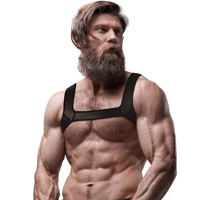 FETISH SUBMISSIVE ATTITUDE - NEOPRENE CHEST HARNESS FOR MEN SIZE L - Kink&Play