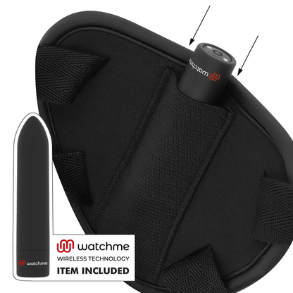 FETISH SUBMISSIVE CYBER STRAP - HARNESS WITH DILDO AND BULLET REMOTE CONTROL WATCHME L TECHNOLOGY - Kink&Play