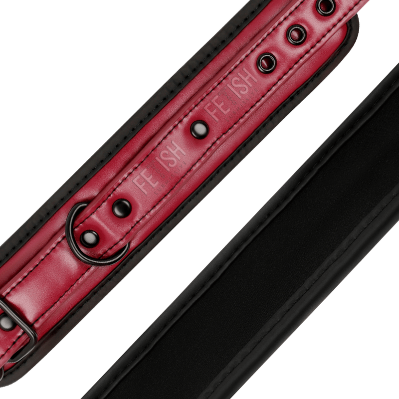 FETISH SUBMISSIVE DARK ROOM - VEGAN LEATHER HANDCUFFS WITH NEOPRENE LINING - Kink&Play