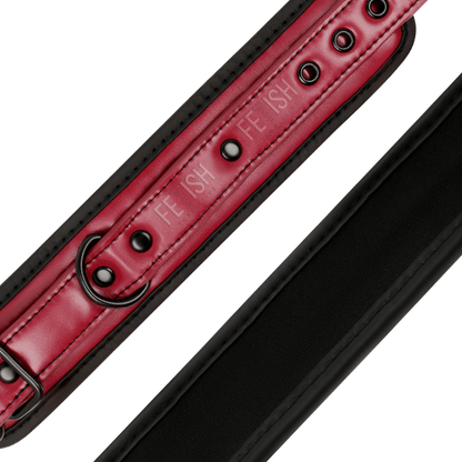 FETISH SUBMISSIVE DARK ROOM - VEGAN LEATHER HANDCUFFS WITH NEOPRENE LINING - Kink&Play