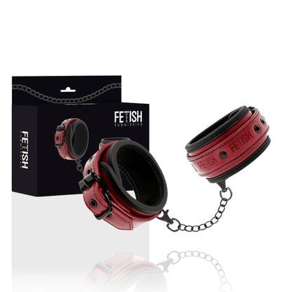 FETISH SUBMISSIVE DARK ROOM - VEGAN LEATHER HANDCUFFS WITH NEOPRENE LINING - Kink&Play