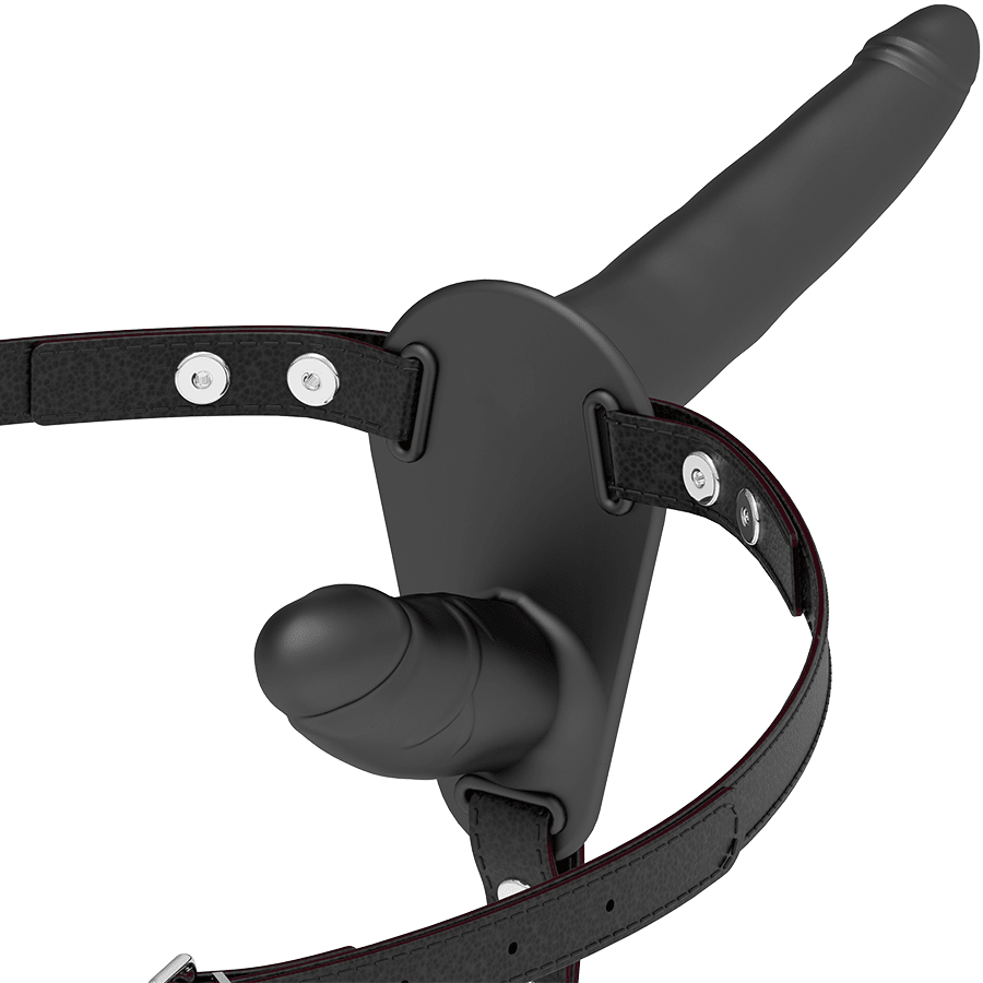 FETISH SUBMISSIVE HARNESS - BLACK DOUBLE PENETRATION - Kink&Play