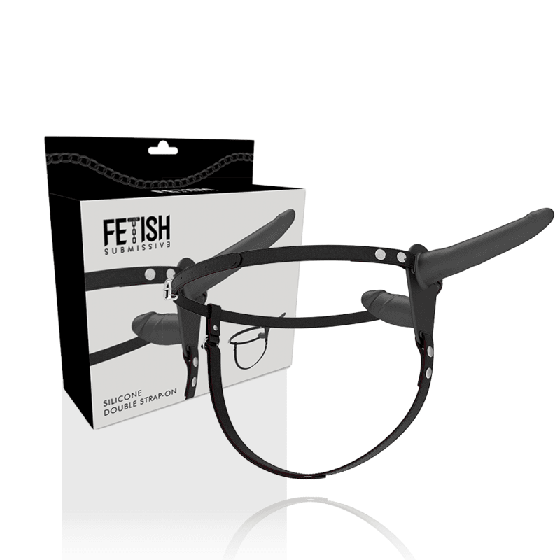 FETISH SUBMISSIVE HARNESS - BLACK DOUBLE PENETRATION - Kink&Play