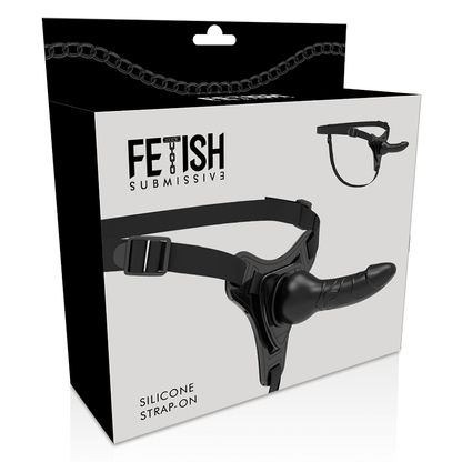FETISH SUBMISSIVE HARNESS - BLACK SILICONE REALISTIC 16 CM - Kink&Play