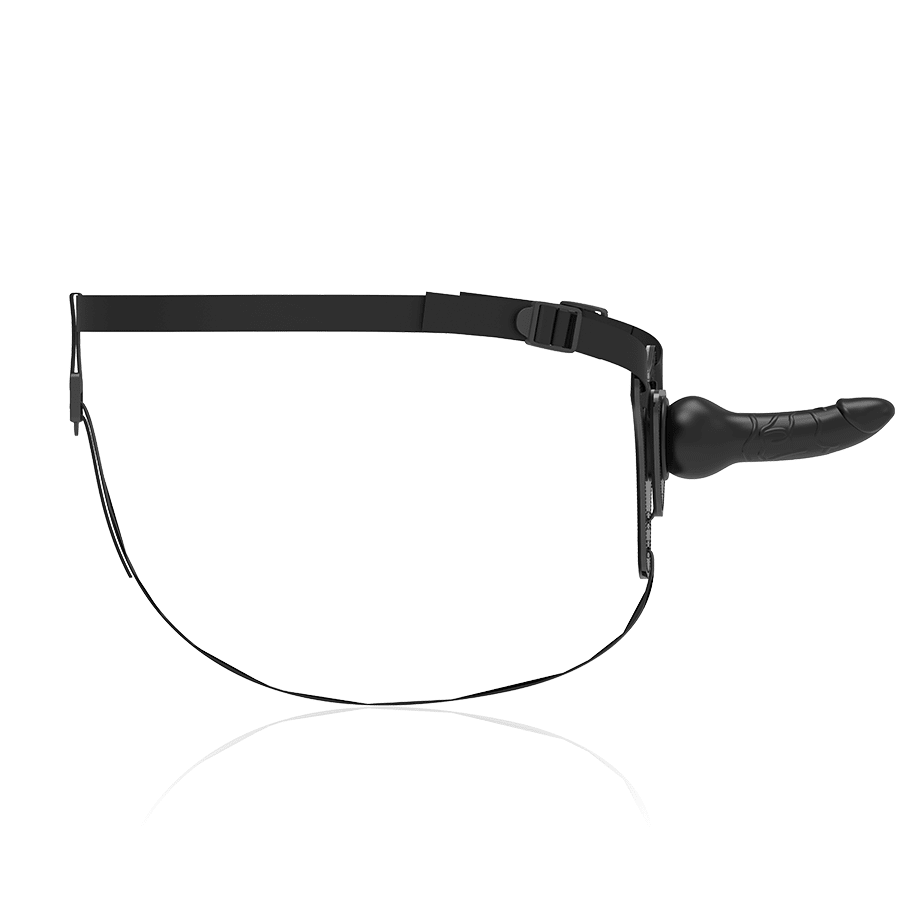 FETISH SUBMISSIVE HARNESS - BLACK SILICONE REALISTIC 16 CM - Kink&Play
